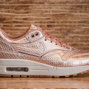 Nike Air Max 1 - (Rose Gold) Bronze Metallic Snake